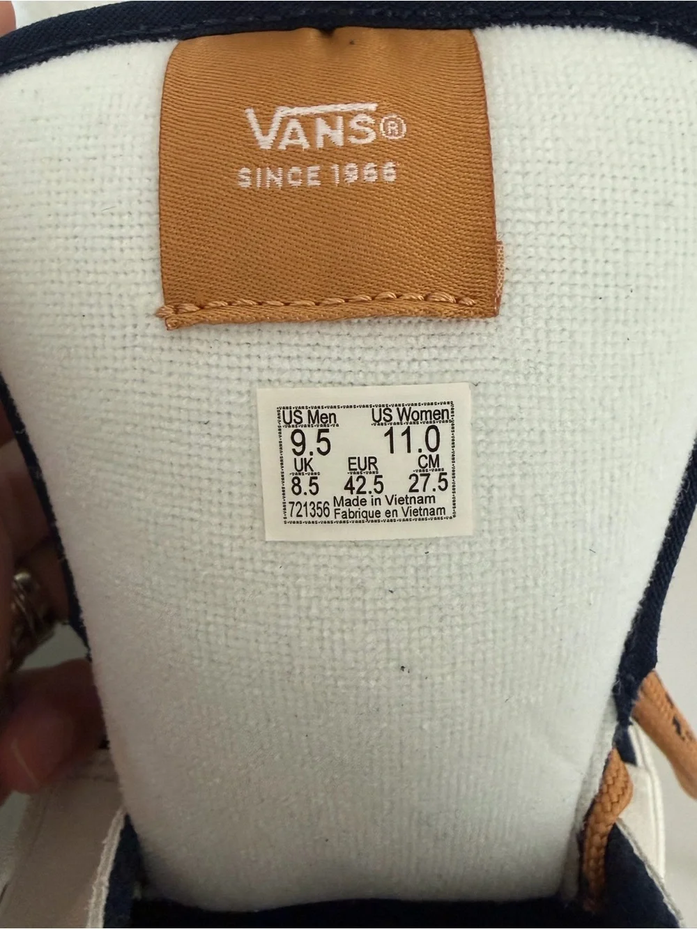 Vans Men’s Chukka Sneakers in Navy and Cream with Tan Laces